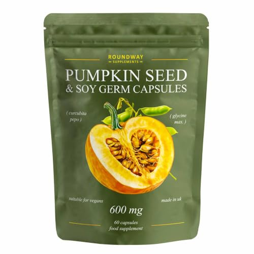 Pumpkin Seed and Soy Germ Capsules | Bladder Strength Supplements | High Strength 600mg Per Serving, 60 Capsules, Vegan & Gluten Free, Made in the UK