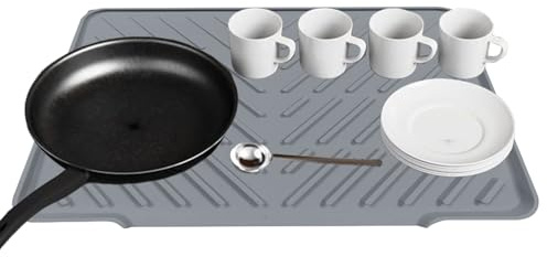Generico Tappetino di asciugatura in silicone - Passino da cucina resistente al calore per e utensili, tappetino a secco a secco rapido con superficie non slip igienica per utensili da cottura in vet