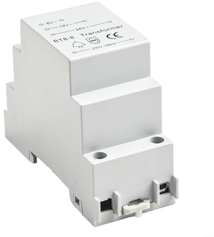 ZAMETTER Door Bell Transformer BT8-8 Wired Doorbell Transformers with 230V 50Hz Smart Door Bell-DIN Rail Mountable Doorbells Transformer with 8V 12V 24V Low Voltage Output