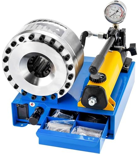 Crimpatura di tubi idraulici ad alta pressione, crimpatrice per tubi idraulici con 7 set di matrici, esterno 32 mm, interno 25 mm, per tubi A/C, tubi dell'olio, tubi dell'acqua, giunti per cavi