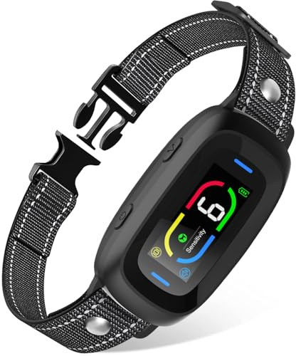 Pawist Collier Anti-Aboiement Chien Intelligent, Rechargeable Collier d'entraînement de Chien, 3 Modes, Réglable 6 Niveaux de Sensibilité, Étanche IP67 pour Gros Petit Chien (Noir)