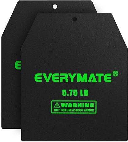 EVERYMATE Tactical Weighted Vest Plates – 3.75/5.75/8.75/14.5/19.75LB Pairs – Insert Weighted Vest Plates- Contoured Ergonomic Fit – WODs, Strength Training, Running, Weight Plates for Vest