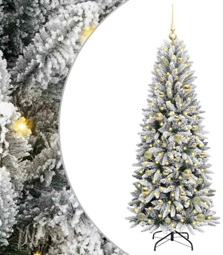 vidaXL Árbol de Navidad Artificial 150 cm PVC y Plástico y Acero y PE, Árbol de Navidad Moderno, Decorativo en Forma de Cono, Luces LED Flexibles, USB, Ideal para Interiores Festivos