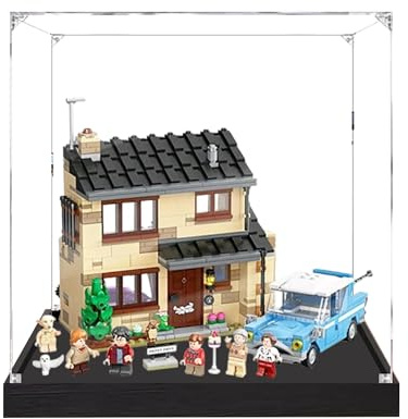 Acrylic Display Case for Lego 75968 4 Privet Drive Model, 3mm Dustproof Display Box, Display Case Compatible with Lego 75968 (Model Not Included) (Black Base 3MM)