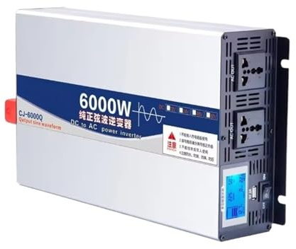 Transformateur Onduleur Solaire À Onde Sinusoïdale Chargeur Voiture Alimentation Maison Camping-Car 12 V 24 V 48 V 60 V vers 110 V 220 V 5000 W 8000 W 12000 W(24V,220V-240(50HZ),6000W)