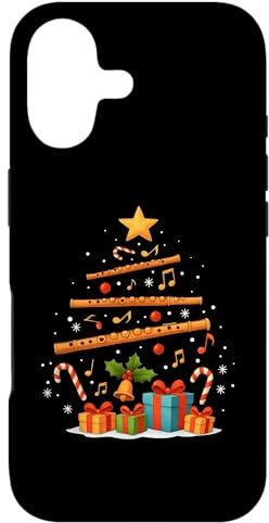 Carcasa para iPhone 17 Flauta Instrumento Pila Árbol de Navidad Navidad