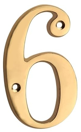 OJHFJMGH Targhette con Numeri civici, 1 pz. Numero civico in Metallo da 101 mm, Numero e Lettera in Ottone Massiccio 4 Pollici, for Porta dell'appartamento(6)
