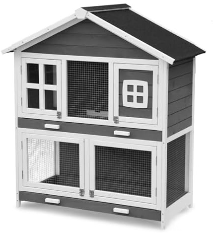 Cage Clapier Enclos pour Lapins Extérieur et intérieur en Bois 115 x 60 x 118 cm. Modele Murmel