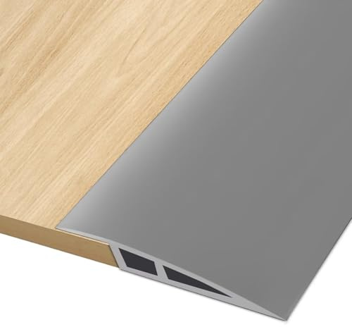 Hengrongshen Floor Transition Strip, Vinyl Door Threshold Strip Self Adhesive Threshold Flooring Transition for Laminate Doorway Edge Threshold Height Difference from 10 to 15mm (Gray, 3.0M)