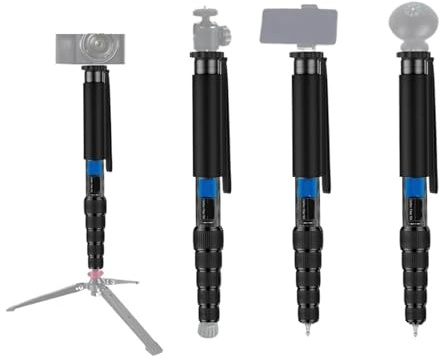 Staffa for monopiede da viaggio leggera in fibra di carbonio | Attrezzatura portatile for esterni, supporto stabile for fotocamere reflex digitali