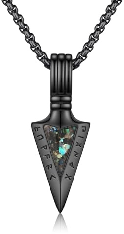 ZIPPICE Muttertagsgeschenke für Mama Wikinger Kette Herren 925 Sterling Silber Pfeil Thors Hammer Kette Amulett Schmuck für Herren Sohn Jungen Damen Männer Unisex