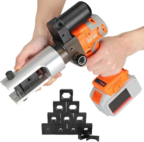 JIMINHUIXIN Sertisseuse Hydraulique Électrique Rechargeable 16-300mm², Pince à Sertir pour Câble avec 11 Matrices, pour Connecteurs Cuivre & Aluminium, Alimentée par Batterie Lithium 18V
