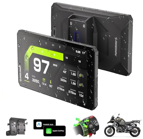 RiderNav R7M 7 Wireless Motorcycle CarPlay & Android Auto for BMW Motorcycles - Native Wonder Wheel & Action Camera Control (GoPro/Insta360)| TPMS/RPM| OTA Updates|1200-Nit IP69K GPS | Nav Prep 5/6