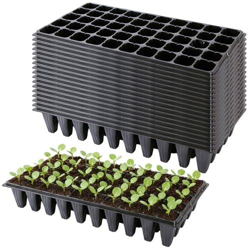Vassoio iniziale per semi da 20 pezzi, vassoi extra profondi per semi da 50 cellule, contenitore per germinazione in plastica resistente per vassoi per serre, giardini e agricoltura urbana Vassoio pe