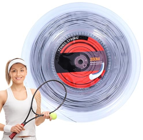 Cuerda de raqueta de tenis – portátil cómodo, fácil de instalar, para cuerda elástica, 656 pies Mejora la experiencia, golpea 16 G/1 35 mm | Multipurpose Outdoor Indoor Utility estable