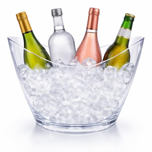 Transparenter Flaschenkühler/Getränkekühler 28,5 cm breit – Sektkühler/Eisbehälter 20 cm hoch