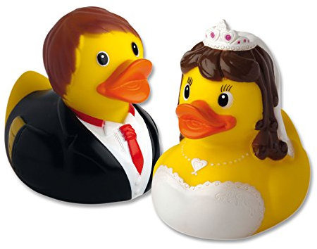Duckshop 2er-Set – Quietscheenten Braut und Bräutigam I Geschenk für Brautpaar I Geschenk zur Hochzeit