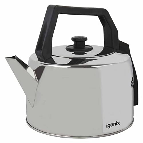 Igenix IG4350 Corded Catering Kettle, Traditional Hot Water Boiler with Lift Off Lid, Ideal for Household or Commercial Use, Stainless Steel, 2200 W, 3.5 Litre Capacity