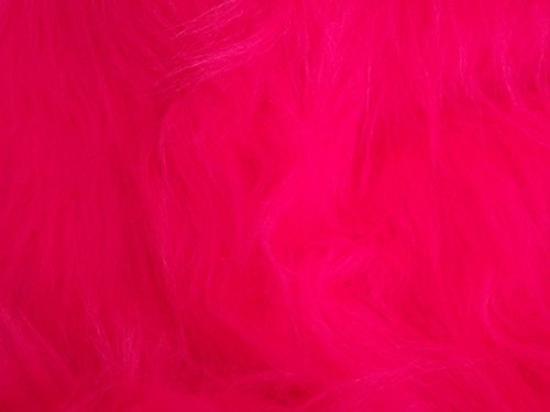 Hochflor Fun Kunstpelz Gewebematerial - Kirschrot Rosa - Rosa, 1Mtr - 150cmx100cm, 1Mtr - 150cmx100cm