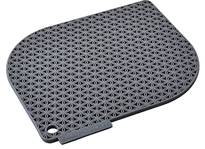 Charles Viancin - Manique/Dessous de Plat Honeycomb en Silicone - Supporte jusqu'à 220°C - Sans BPA, ni Plastique - Silicone de Qualité Alimentaire - Compatible Lave-Vaisselle - Gris