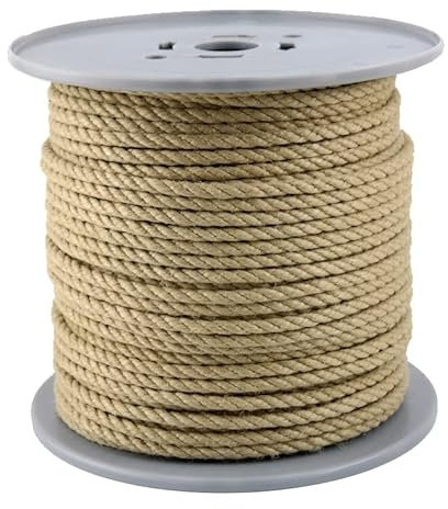 Gepotex Polyhanfseil - Poly-Hanfseil Kunsthanf Durchmesser 6mm - 100 Meter auf Scheibenspule - 100% Polypropylen 3 schäftig gedreht