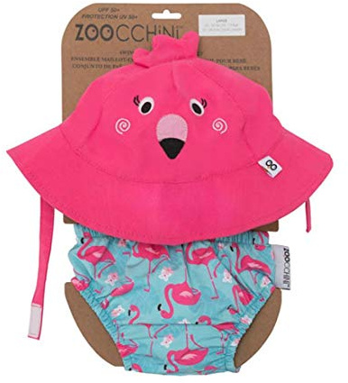 Zoocchini Costumino Contenitivo e Cappellino - Lavabile, Impermeabile, Protezione UPF 50+, 12-24 mesi