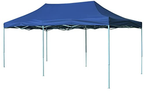 vidaXL Tenda Pieghevole Pop-up 3x6 m da Giardino Blu Tendone Gazebo da Party
