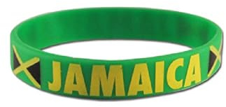 Komonee Jamaica Green Caribbean Cup Sports Event Football Country National Flag Silicone Wristband