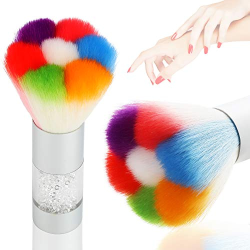 Mwoot Nagel Kunst Staub Entferner pinsel Maniküre Bürste für Acryl & UV Gel，Make-up-Pinsel (Silber)