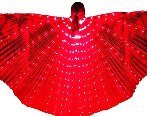 Zebery Ailes LED pour adultes, ailes LED de papillon Isis avec lumières LED qui s'illuminent pour costumes de danse du ventre