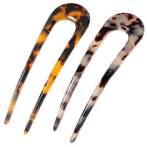 2 Stück 2 Stück french hair pin Französische Haarnadeln u förmige Haarnadel groß French twist hair pin für Damen Styling Haar Accessoires