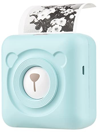 Bisofice PeriPage Mini Fotodrucker All-in-One Thermodrucker Drahtloser BT-Bild-Fotoetiketten-Memo-Quittungspapierdrucker AR-Fotofunktion mit USB-Kabelunterstützung für Android iOS Smartphone Windows