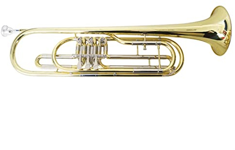 ZENGXUE Basstrompete B-Dreiflache Drehventil Goldlackiert Standard-Trompetenset