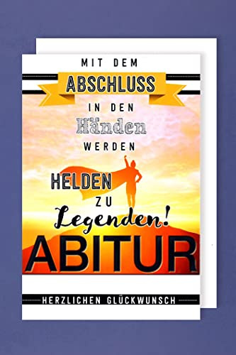 AvanCarte Abitur Abi Prüfung Grußkarte Karte Bestanden Helden Legenden 16x11cm