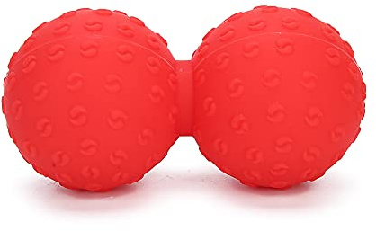 Shanrya Muscle Release Ball, tragbarer Massageball, Fitness-Massageball, doppelte Haltbarkeit, doppelter Massageball für Schultern, Nacken(rot)