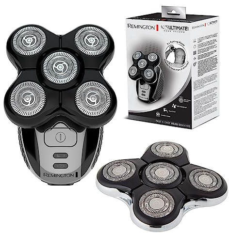 Remington Glatzen-Rasierer Herren elektrisch [Lithium, Detail-Trimmer] Kopfrasierer XR1501 + REMINGTON Ersatz Scherkopf SPR-RX5 [für Glatzenrasierer XR1500, XR1501 und XR1600]