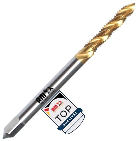 AM-Zerspanungstechnik Gewindeschneider M3-M30 | Hochwertiger Gewindebohrer | Universeller Sacklochgewindebohrer Handgewindebohrer & Maschinengewindebohrer in Einem - Sackloch HSS-TIN, M3 x 0,5