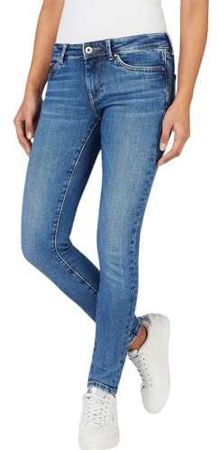 Pepe Jeans Skinny vita bassa PL204583, Jeans Donna, Blu (Denim-xw6), 26W / 30L