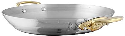 Mauviel M'Cook B Stainless Steel Round Pan With Bronze Handles, 11-in, Made In France