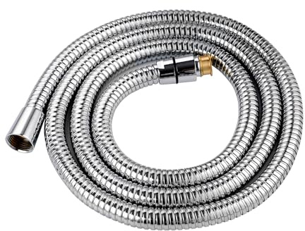 Hibbent Duschslang med stort hål, 16 mm (utanför)/10 mm (inuti) 1,75 m – övre lågvattentrycksförstärkande duschslangar med krom, universell, vecksäker och läckagesäker