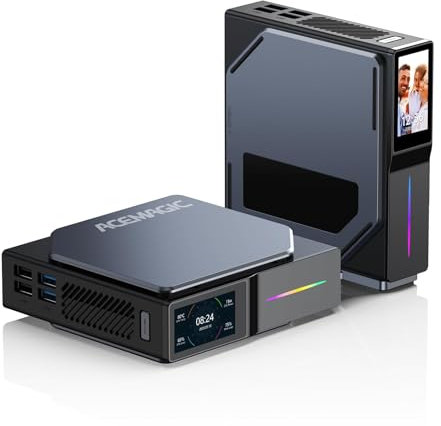 ACEMAGIC S1 Mini PC con LCD DIY,Ιntel Alder Lake-ɴ95(hasta 3,4GHz) Mini PC Sobremesa 𝖶-11,16GB DDR4 512GB M.2 NVMe SSD Mini Ordenador de Sobremesa,Micro PC WiFi5/BT 4.2/4K HD/Dual LAN/Educar
