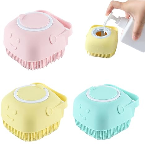 Silikon Körperbürste, 3 Stück Duschbürste Mit Duschgel Spender, Weiche Duschbürste, Körperreinigungsbürste, Baby Badebürste, Haustier Badebürste