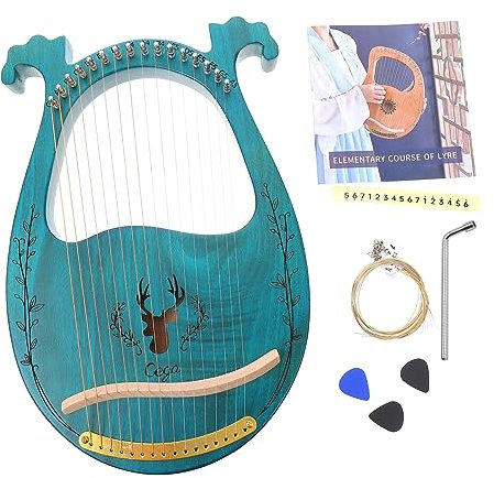 Supvox Lyra Harfe Saiten Aus Metall Handgespieltes Holz-saiteninstrument Tragbare Harfe Mit Stimmschlüssel Blau Geeignet Für Musikliebhaber Und Junge Mädchen Ab Jahren