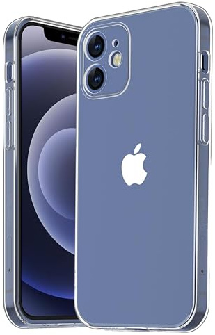 Cyber-Tech Crystal Clear Compatible With iPhone 12 Mini Case, [10X Anti-Yellowing] Thin Slim Soft TPU Silicone Shockproof Phone Cover Case for iPhone 12 Mini 5.4
