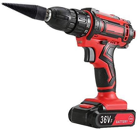 Taladro Percutor Inalámbrico De 36 V, Taladro Percutor Rotatorio De 3000 Rpm, Taladro De Impacto Con 2 Brocas, 2 Baterías De Litio Y Estuche De Transporte Resistente Para Perforación De Azulejos, Mad