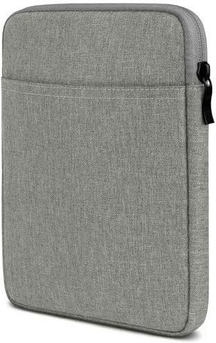moex eBook Hülle für Amazon Kindle Paperwhite 2021 Tasche mit Reißverschluss und Fach für Zubehör, Stoff E-Reader Sleeve weich Gepolstert, Schutzhülle Minimalistisch Dash Case, Grau