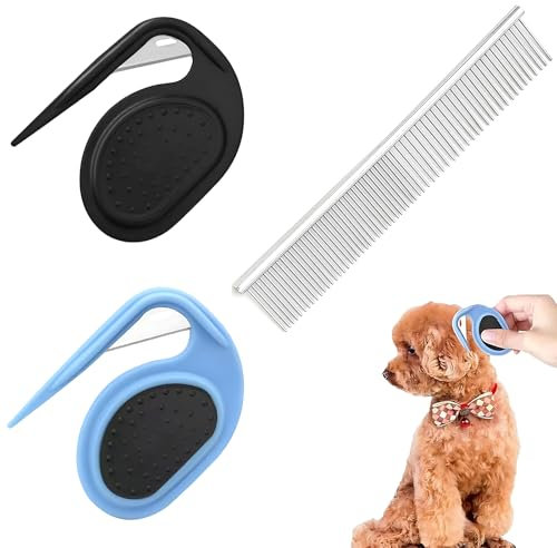 Entfilzungsmesser Katze,Liuer 3PCS Knotenkamm Haarentfernungswerkzeug,Multifunktions Haarentfernungskamm Entfilzungskamm für Hunde,Perfekt zum Entfernen von Verfilzungen