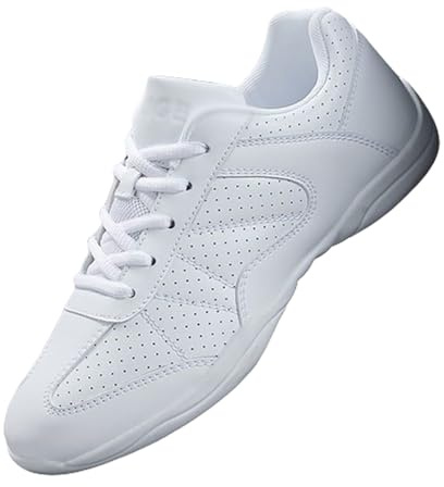 MYIESAXL Damen-Jazzschuhe, Schnürschuhe, Tanz-Sneaker, Jazz-Schuhe, Ballsaal-Outdoor-Turnschuhe, Sport-Tanz-Übungsschuhe für Fitnessstudio, Sport, Aerobic, Cheerleading (Weiß F)