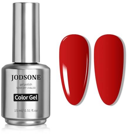 JODSONE 15 ml Rosso Smalto per unghie in gel Soak Off LED Smalto per unghie Nail Art Manicure Salone Fai da te Casa Per ragazza