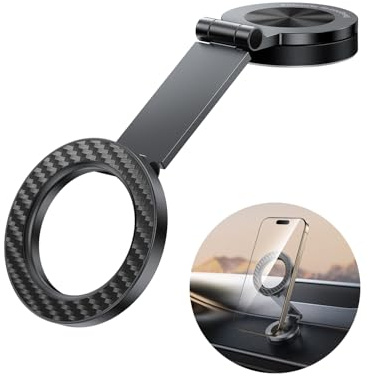 SYNCWIRE Handyhalterung Auto für MagSafe, [360°-Drehung&Faltbar] Magnetischer Telefonhalter das Auto, Starke Magnete, iPhone-Autohalterung Auto-Dash-Telefonhalter für iPhone 17 16 15 14 13 12 Pro Max